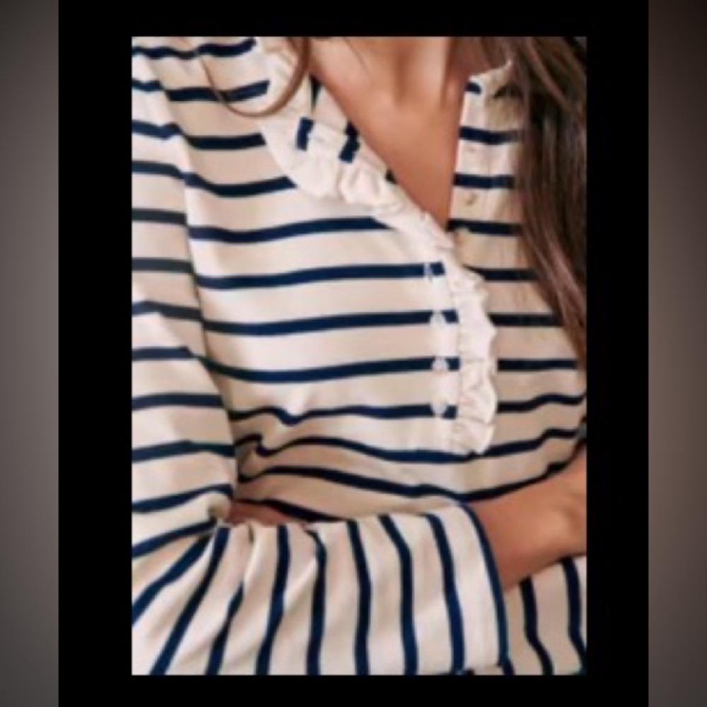 Sézane Gael Mariniere Ecru/Navy Size Small
